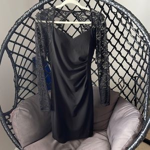 Guess black lace sleeve dress